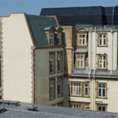 A building with many windows.