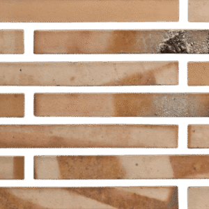 A brick wall with a brown and green color.