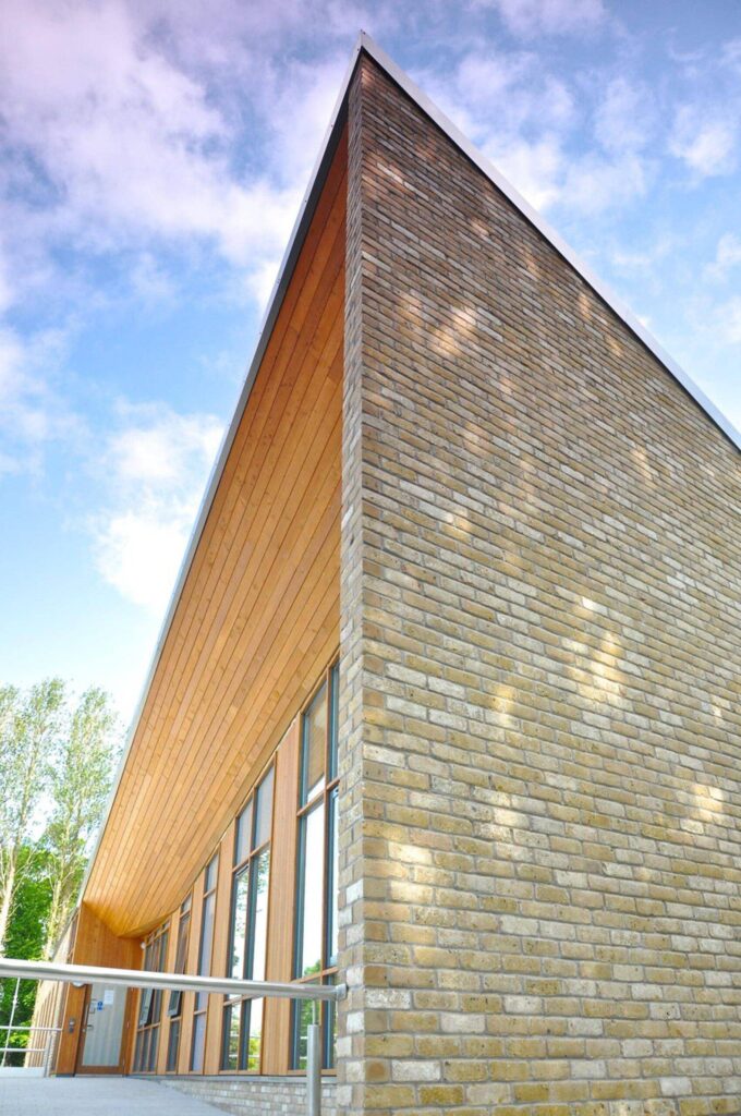 A MCP2308 building with a blue sky behind it.