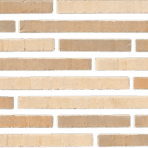 A brick wall with a beige and brown color.