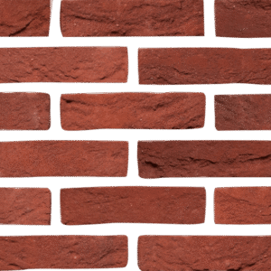A brick wall with red bricks on it.
