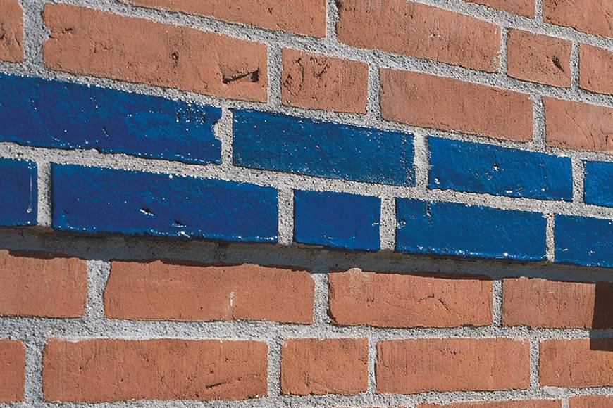 Blue Waterstruck project 1 bricks close up