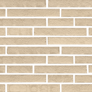 A close up of a brick wall in beige.