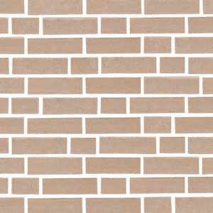 A close up of a brick wall in beige.