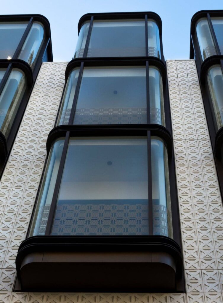 A building with a large number of windows.