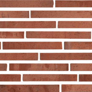 Close-up of a red brick wall showing detailed texture and consistent horizontal brick pattern.