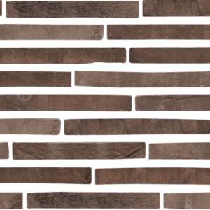 A pattern of horizontal brown brick wall tiles, showing varying textures and shades.