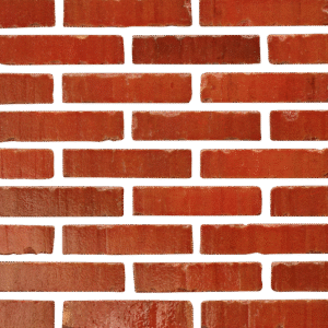 Close-up view of a MCPGZ0110 wall showing even rows of bricks with varying shades of red and textures, highlighting the individual characteristics of each brick.